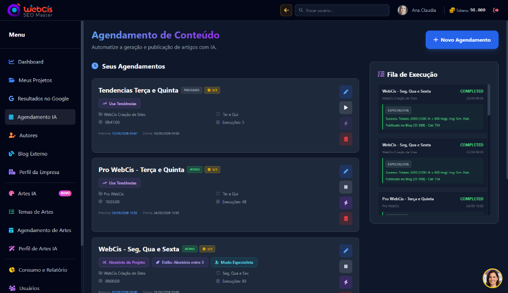 Agendamento Inteligente & Fila de Execução
