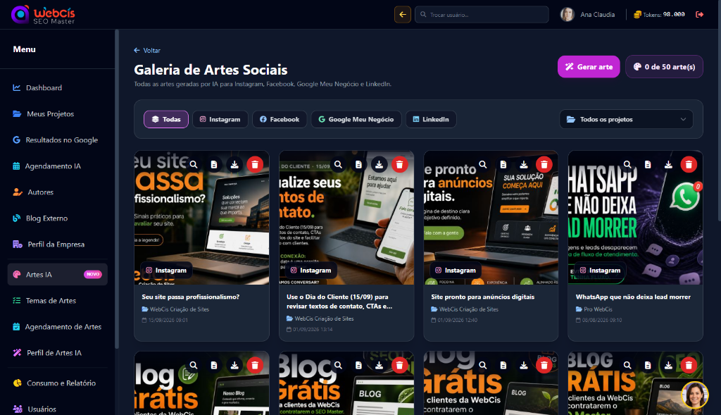 Galeria de Artes para Redes Sociais